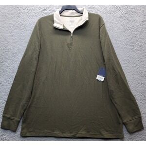 St John's Bay Sweatshirt Men Tall 2XL Green Long Sleeve Classic 1/4 Zip Pullover